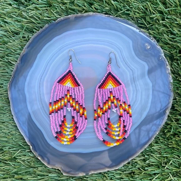 Handmade Beaded Earrings - Picture 2 of 6